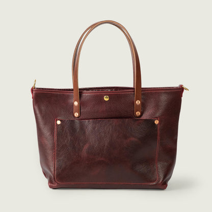 Dark Cherry Bulldog East West Travel Tote