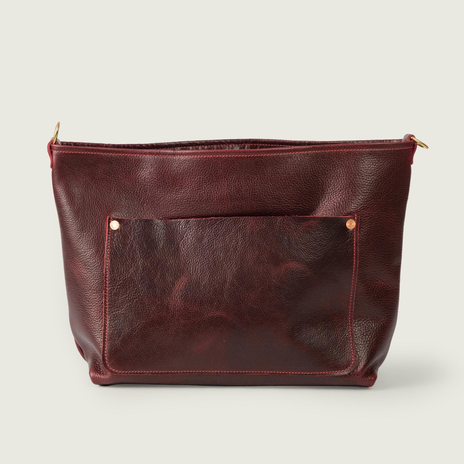 Dark Cherry Bulldog East West Crossbody Travel Tote