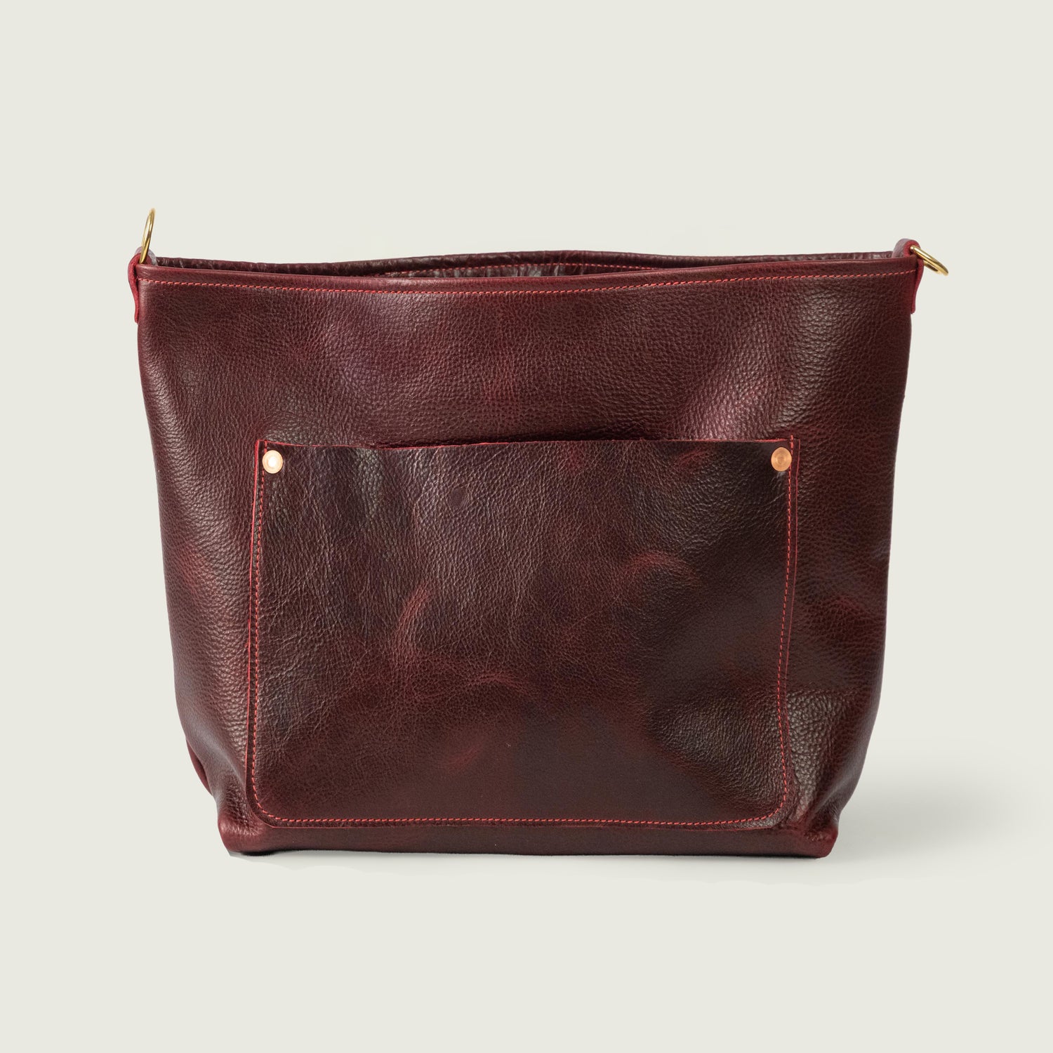 Dark Cherry Bulldog Crossbody Travel Tote