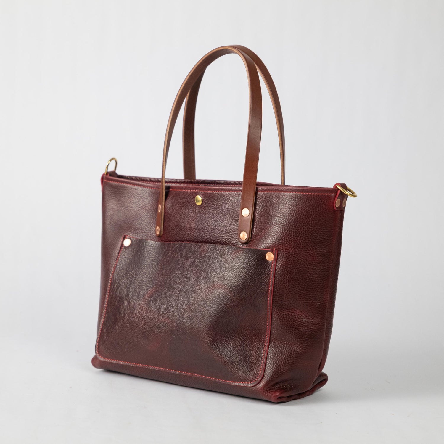 Dark Cherry Bulldog East West Travel Tote