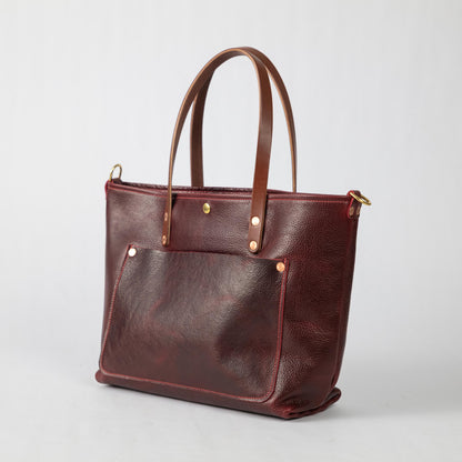 Dark Cherry Bulldog East West Travel Tote