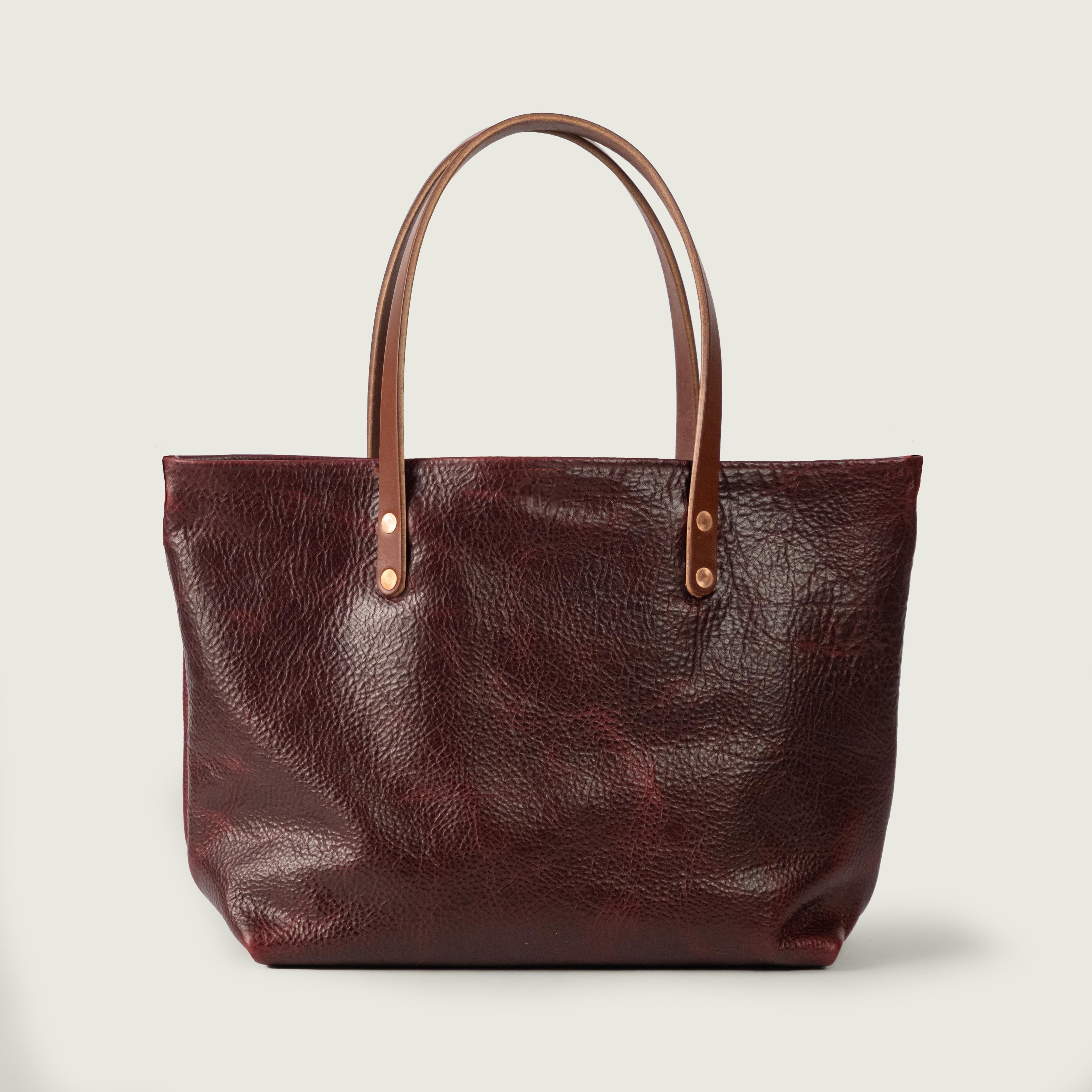Dark Cherry Bulldog East West Tote