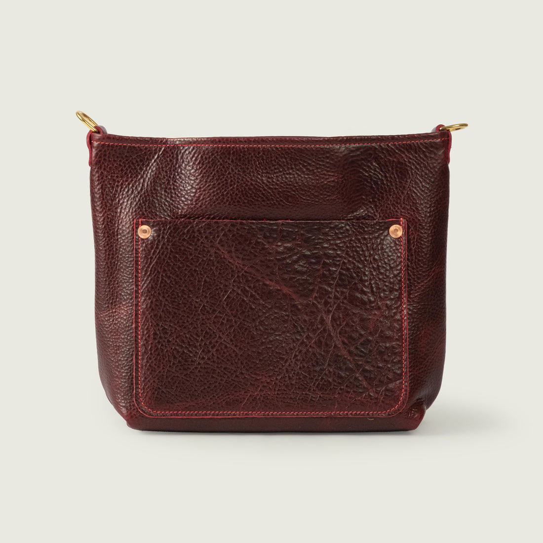 Dark Cherry Bulldog Mini Crossbody Travel Tote