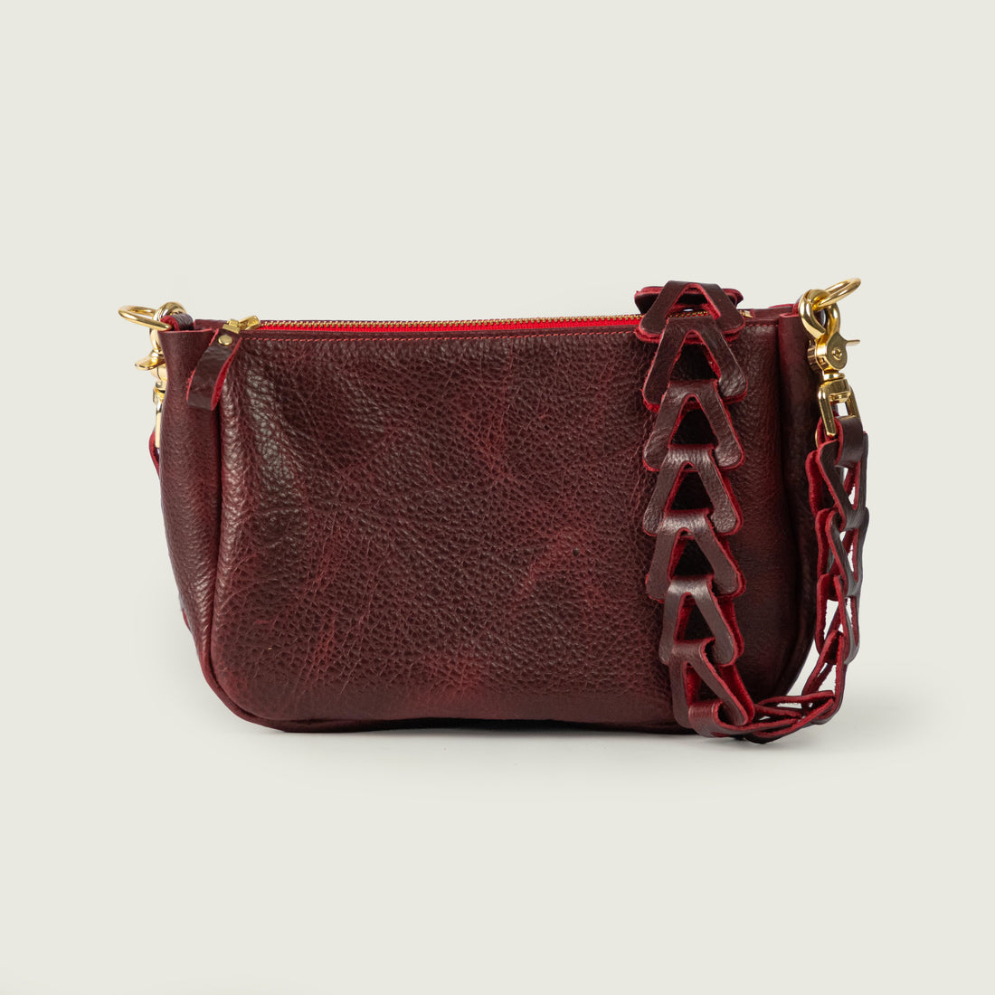 Dark Cherry Bulldog Medium Crossbody Bag