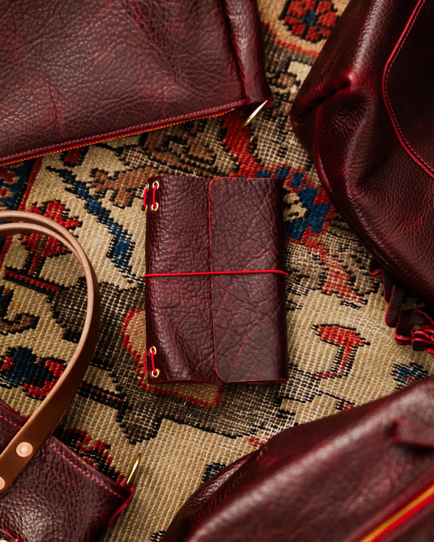 Dark Cherry Bulldog Mini Travel Journal
