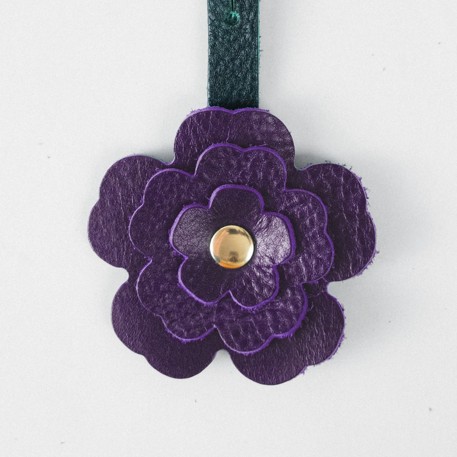 Purple Bulldog Flower Charm