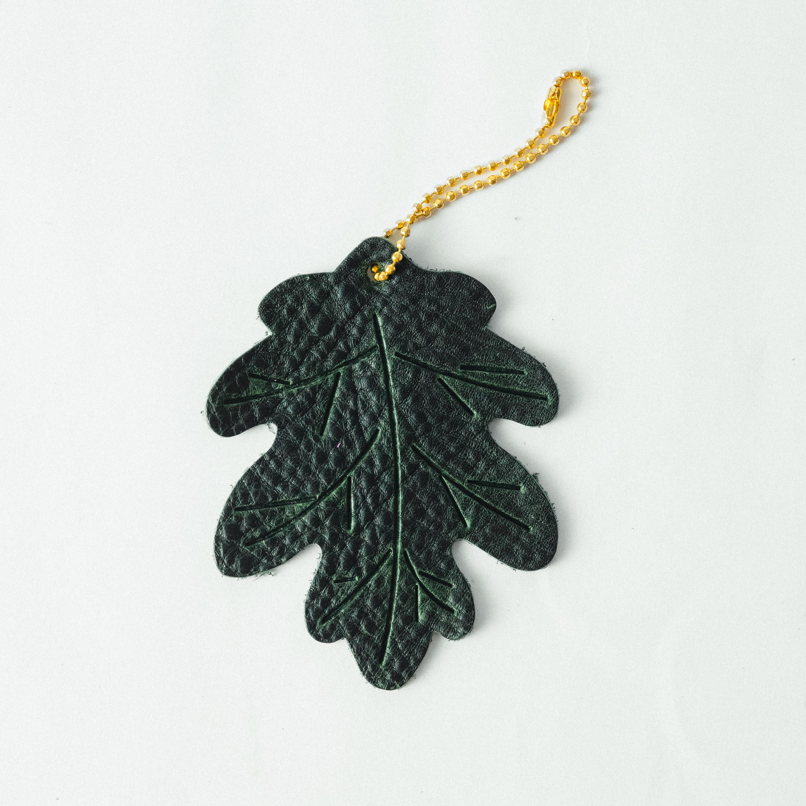 Leather Oak Leaf Charm