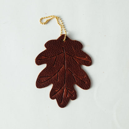 Leather Oak Leaf Charm
