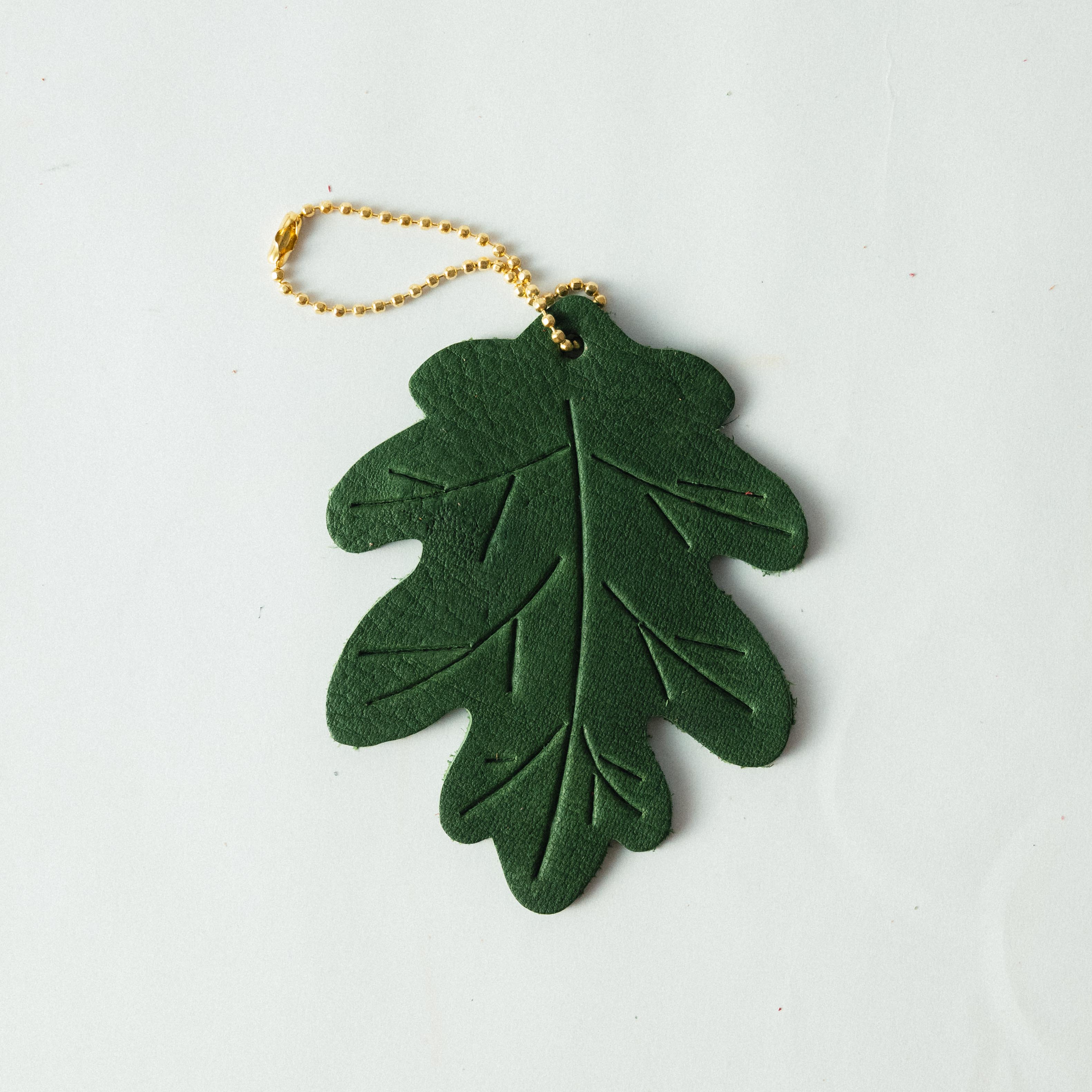 Leather Oak Leaf Charm