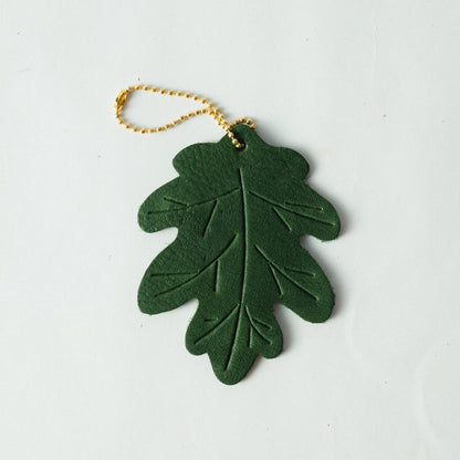 Leather Oak Leaf Charm