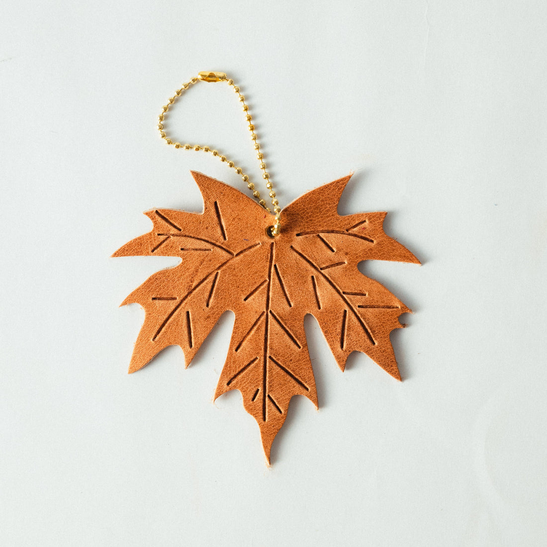 Leather Maple Leaf Charm