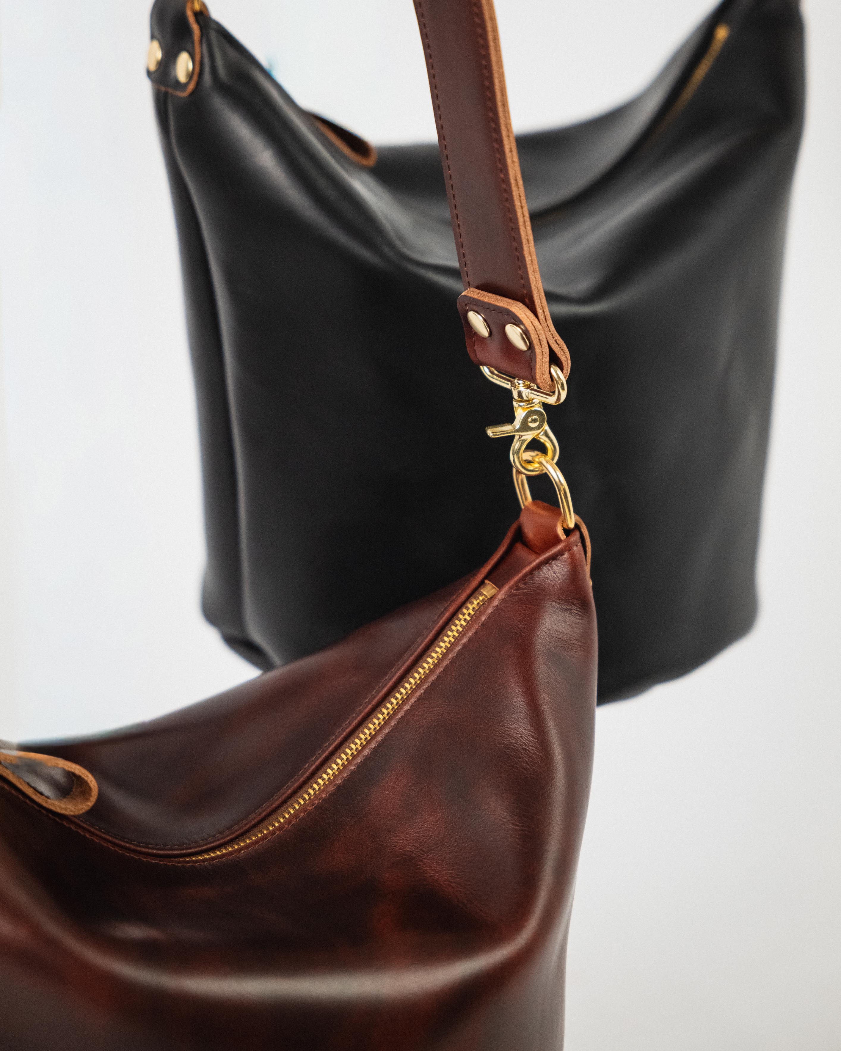British Tan Double Shot Zip-Top Bucket Bag Bundle