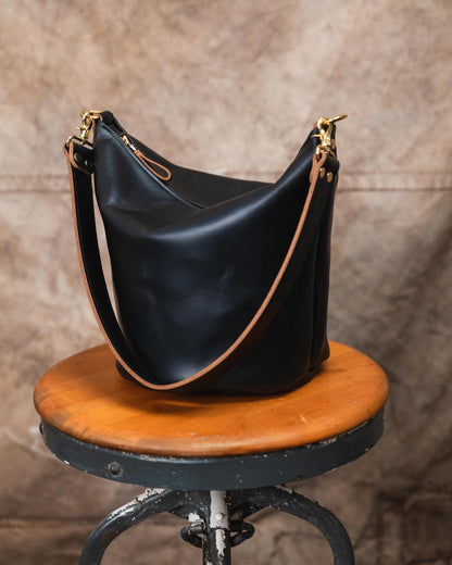 Black Double Shot Zip-Top Bucket Bag Bundle