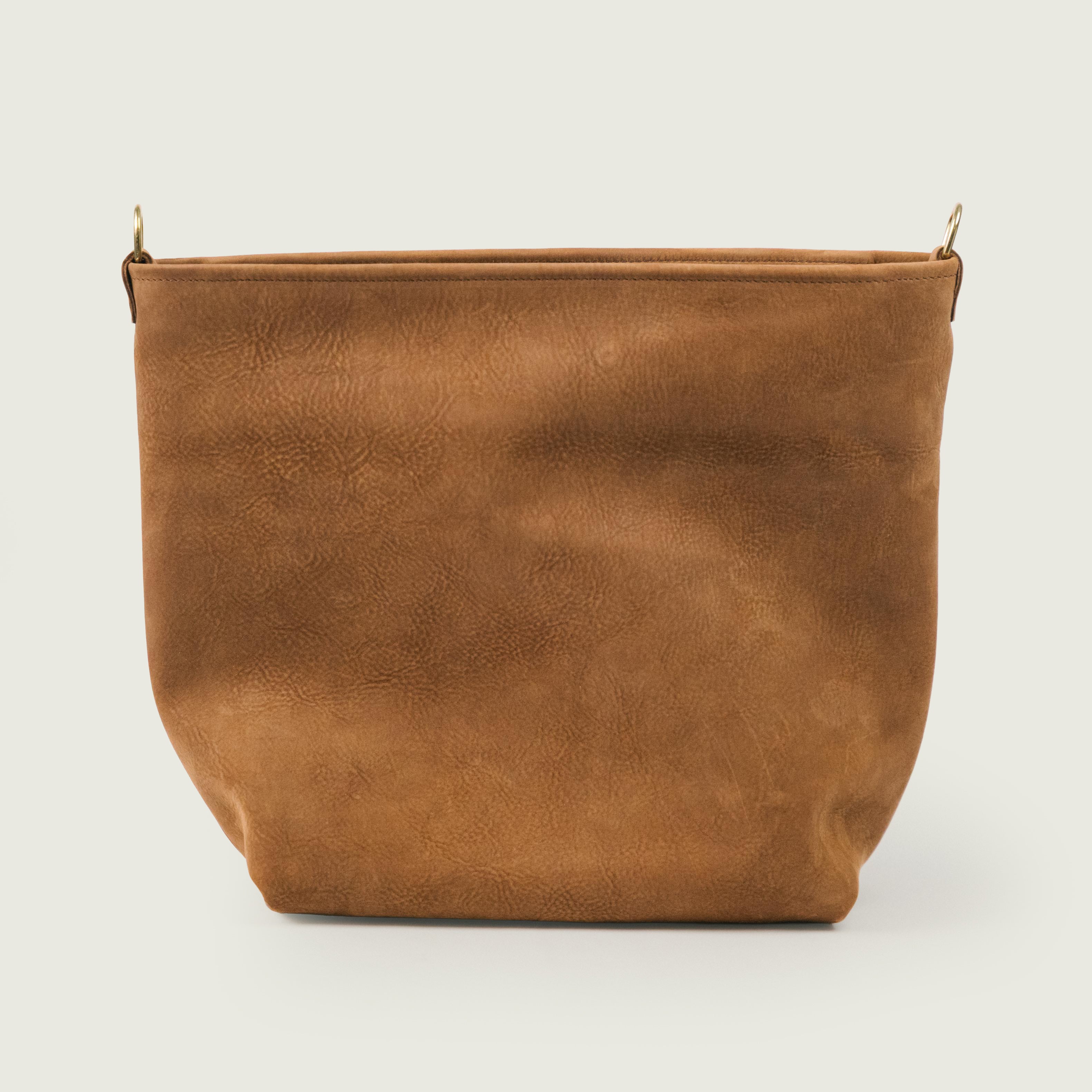 Tan Nubuck Crossbody Tote
