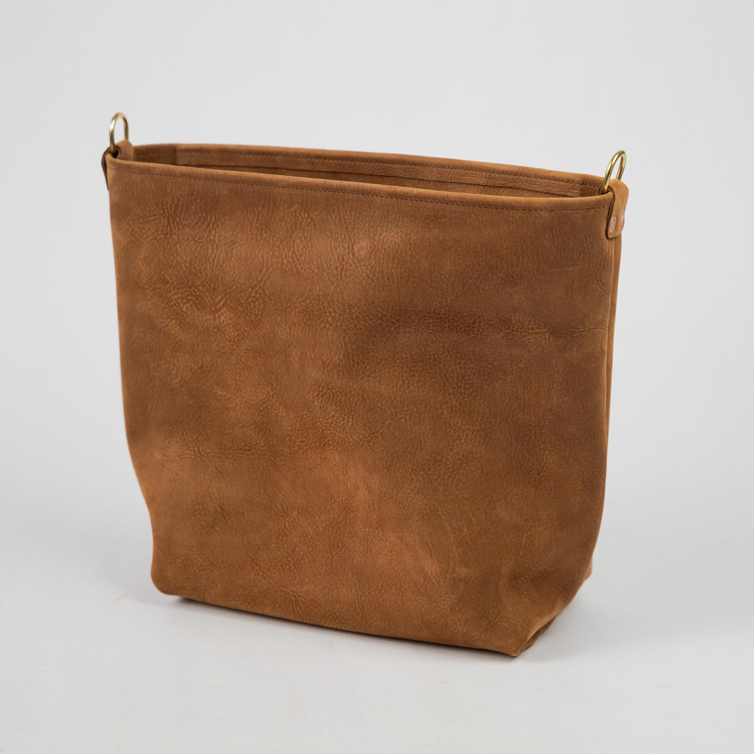 Tan Nubuck Crossbody Tote