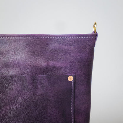 Purple Bulldog Crossbody Travel Tote