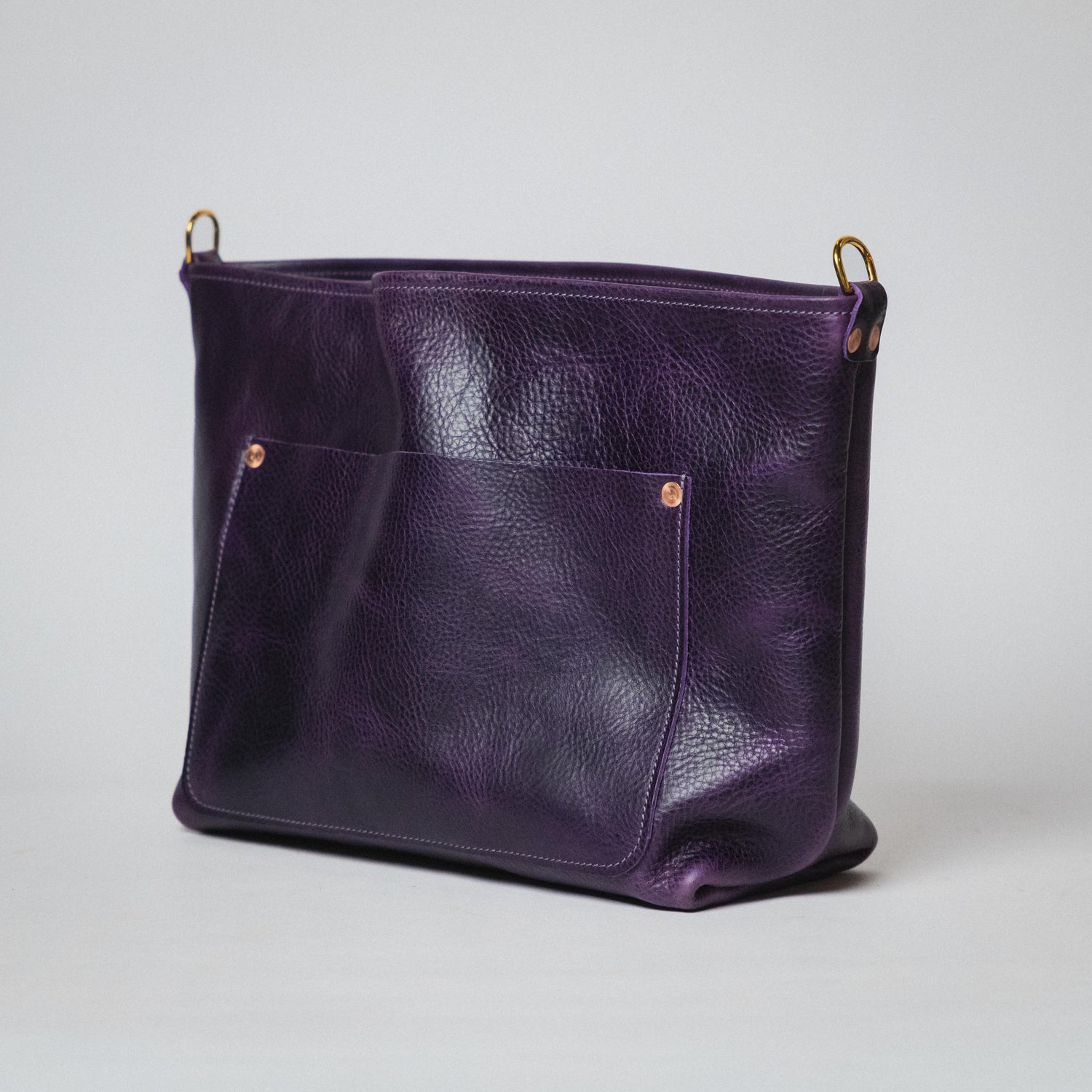Purple Bulldog East West Crossbody Travel Tote