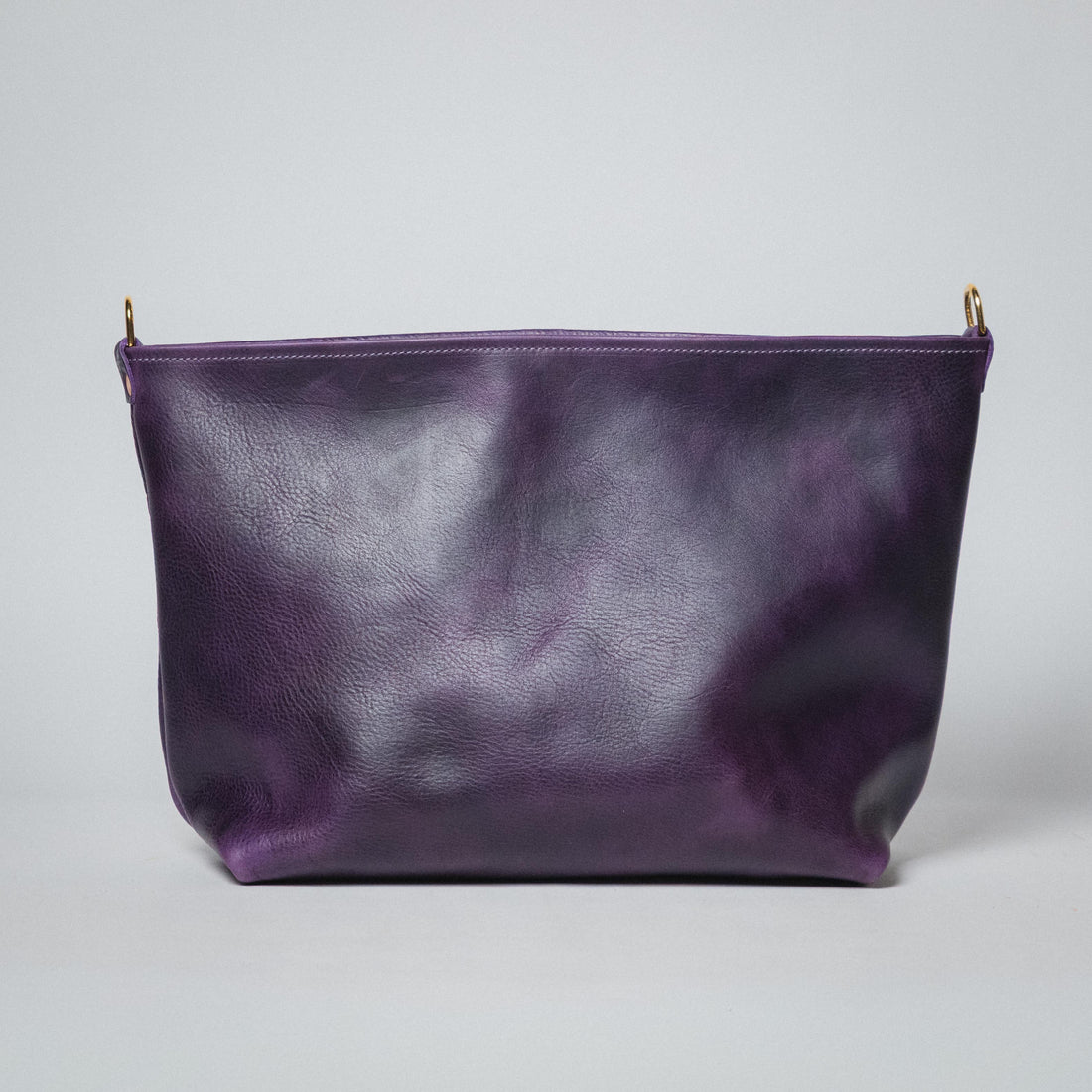 Purple Bulldog East West Crossbody Tote