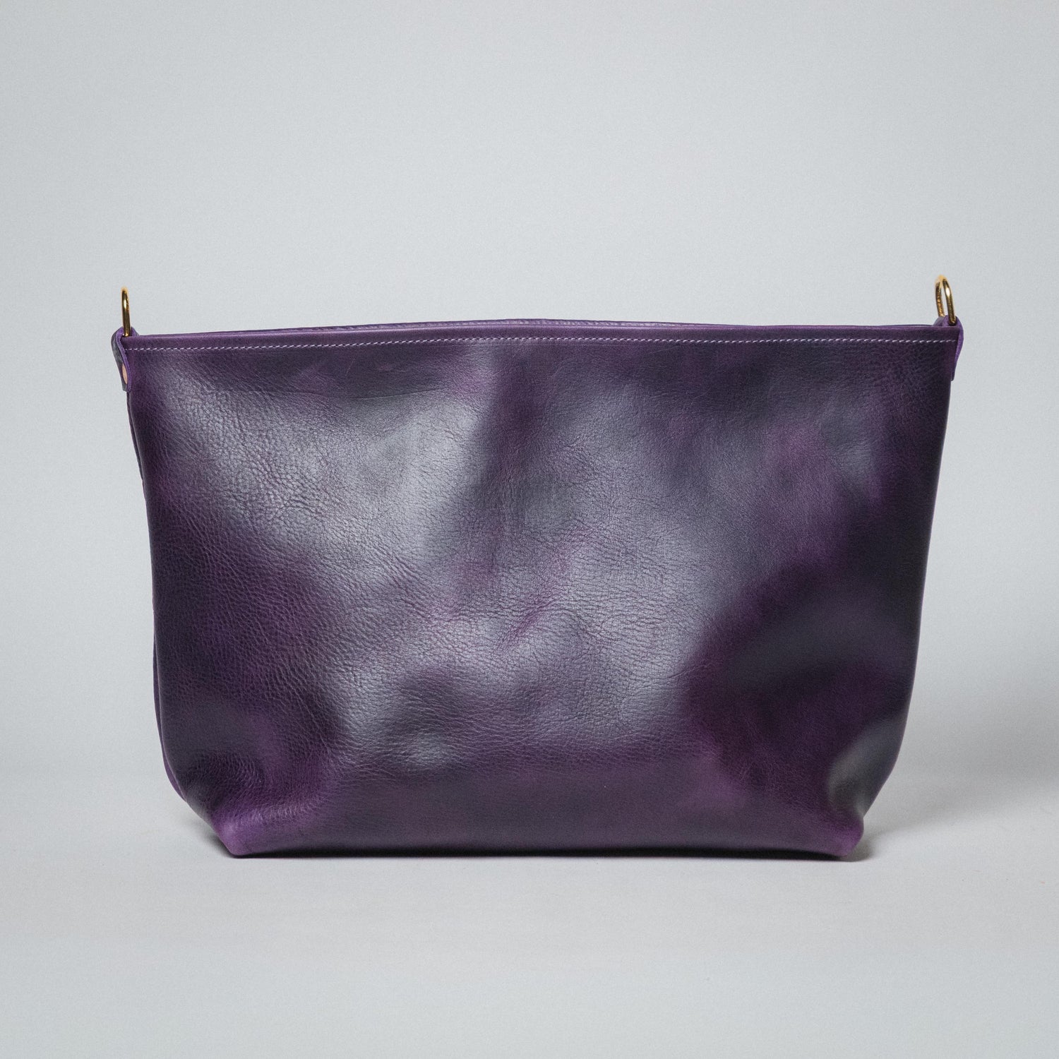 Purple Bulldog East West Crossbody Tote