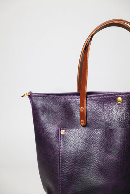 Purple Bulldog East West Travel Tote