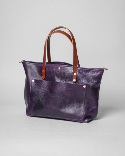 Purple Bulldog East West Travel Tote