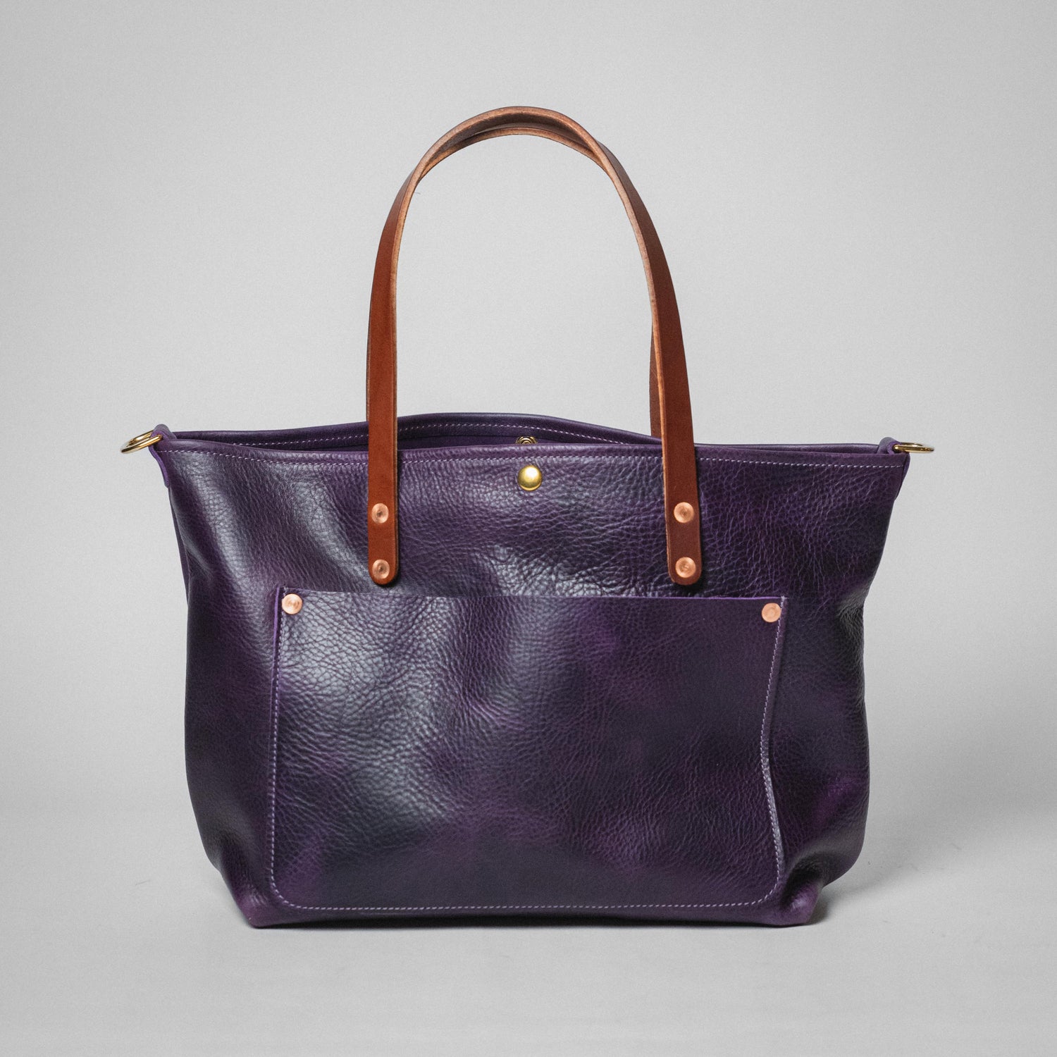 Purple Bulldog East West Travel Tote