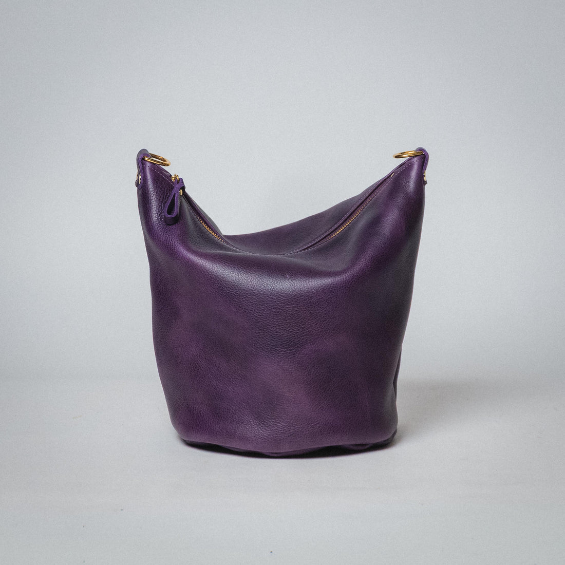 Purple Bulldog Mini Zip-Top Bucket Bag