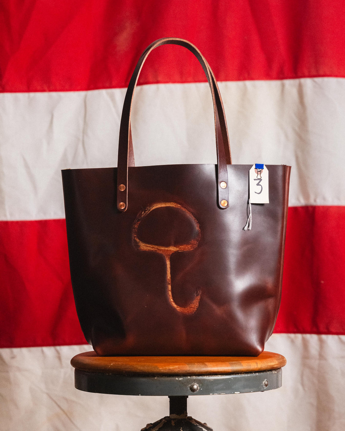 3. Branded British Tan Double Shot Tote 9” handles