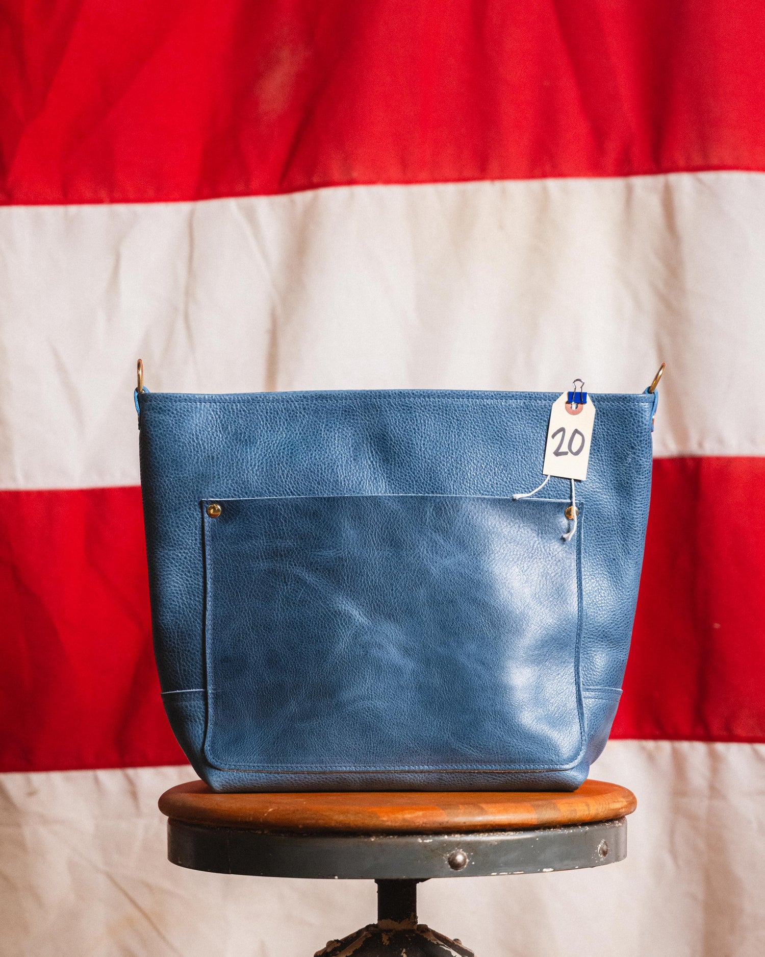 20. French Blue Bulldog Crossbody Panel Travel Tote (no zipper)