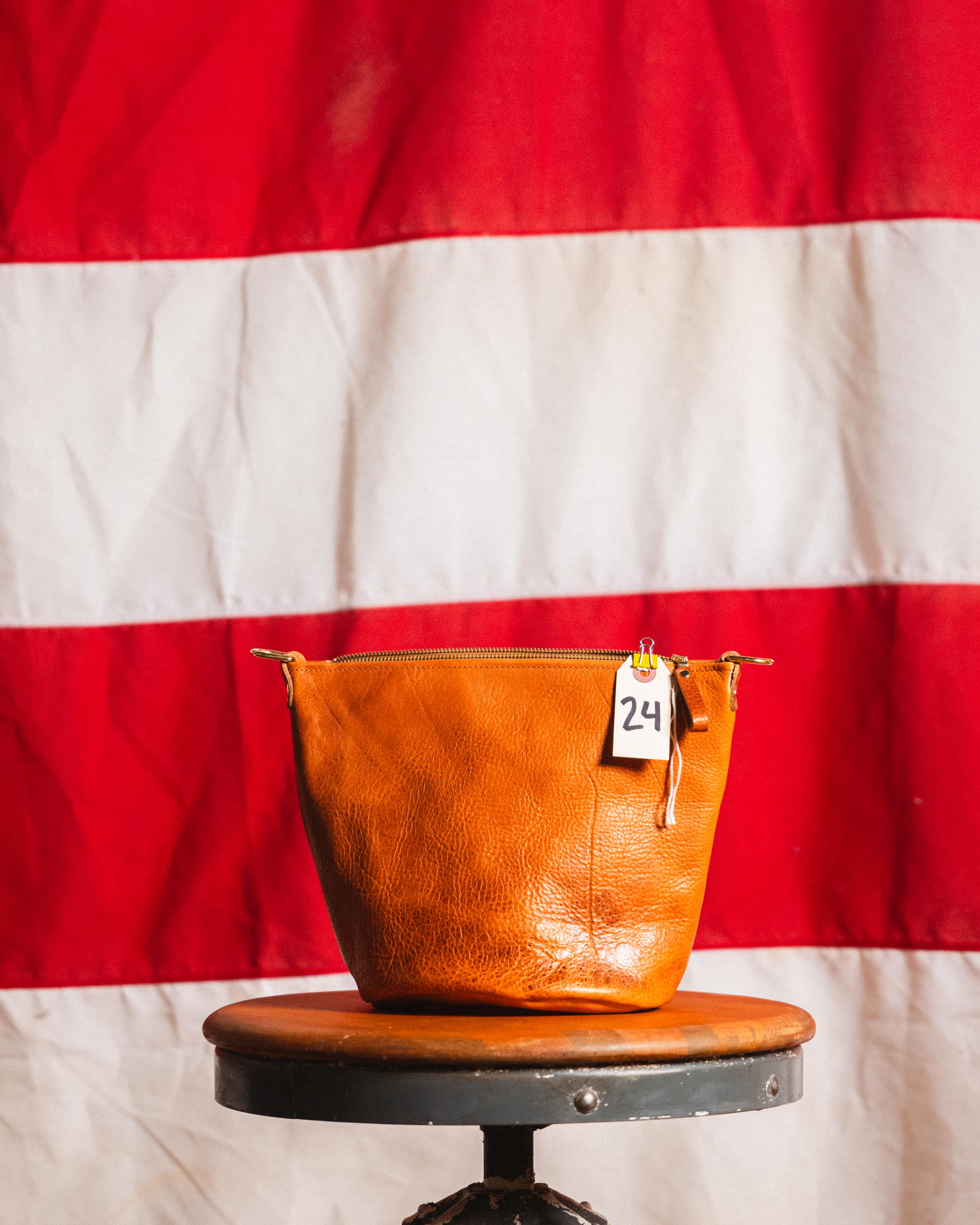 24. Honey Navajo Bison Mini Zip Top Bucket Bag