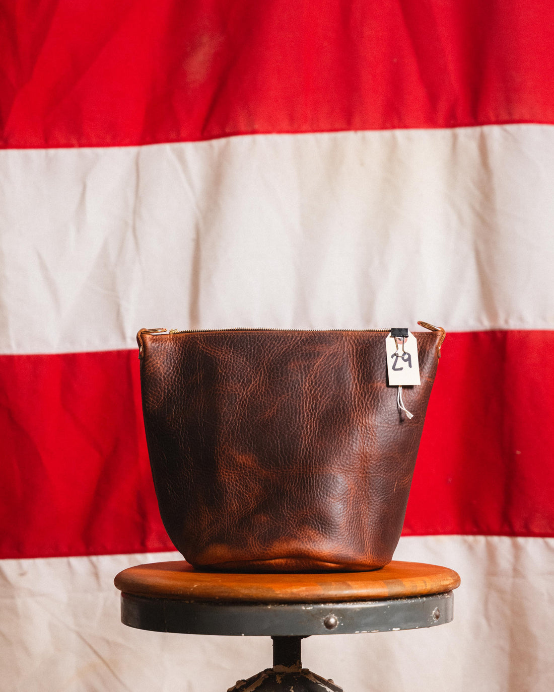 29. Tan Kodiak Zip Top Bucket Bag
