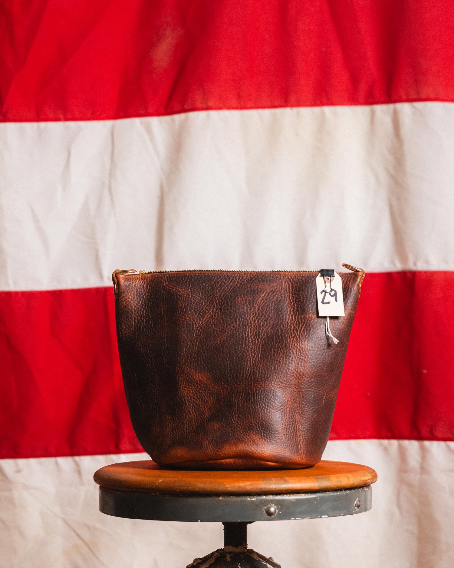 29. Tan Kodiak Zip Top Bucket Bag