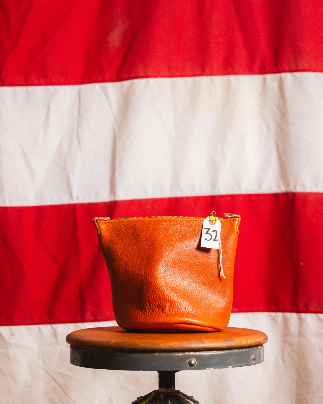 32. Pumpkin Bulldog Mini Zip Top Bucket Bag