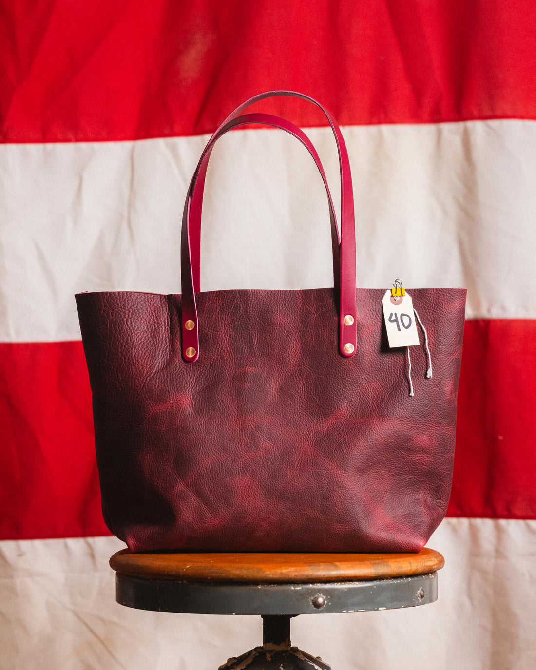 40. Purple Kodiak East West Tote 9” Handles