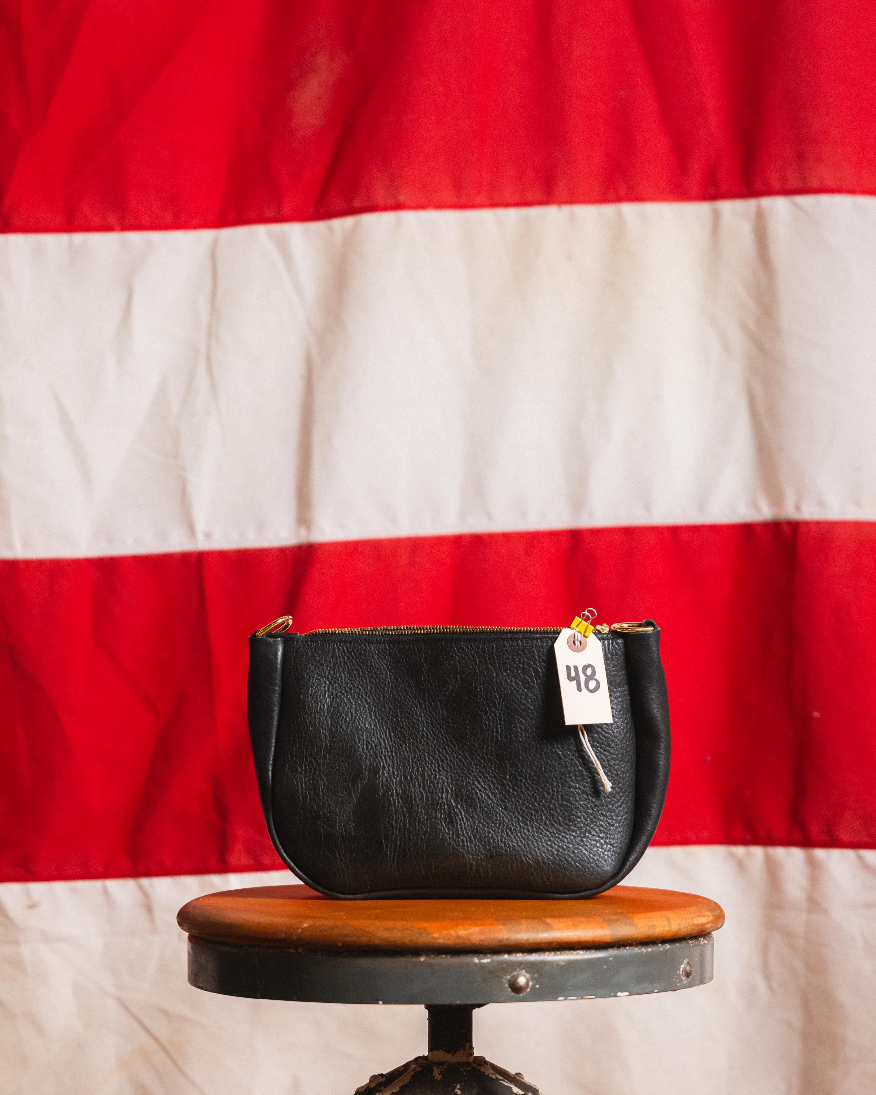 48. Black Navajo Bison Medium Crossbody Bag