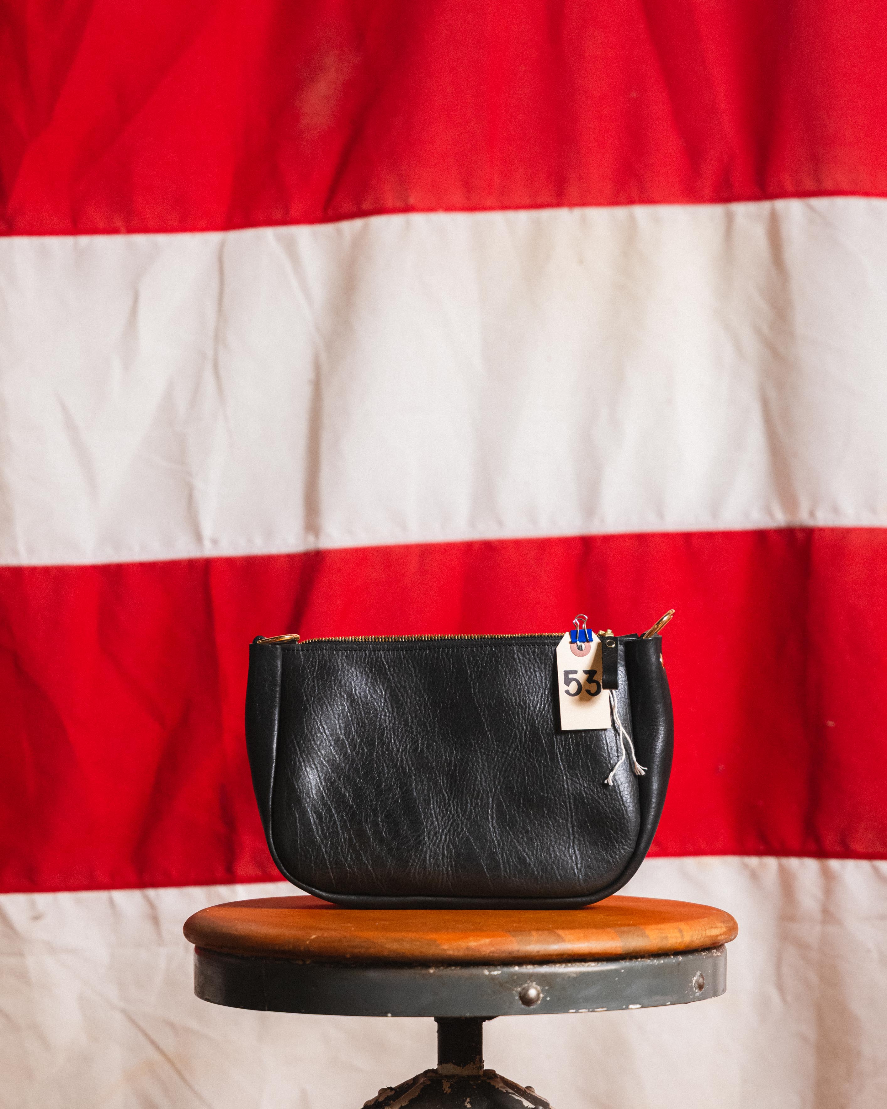53. Black Navajo Bison Medium Crossbody Bag