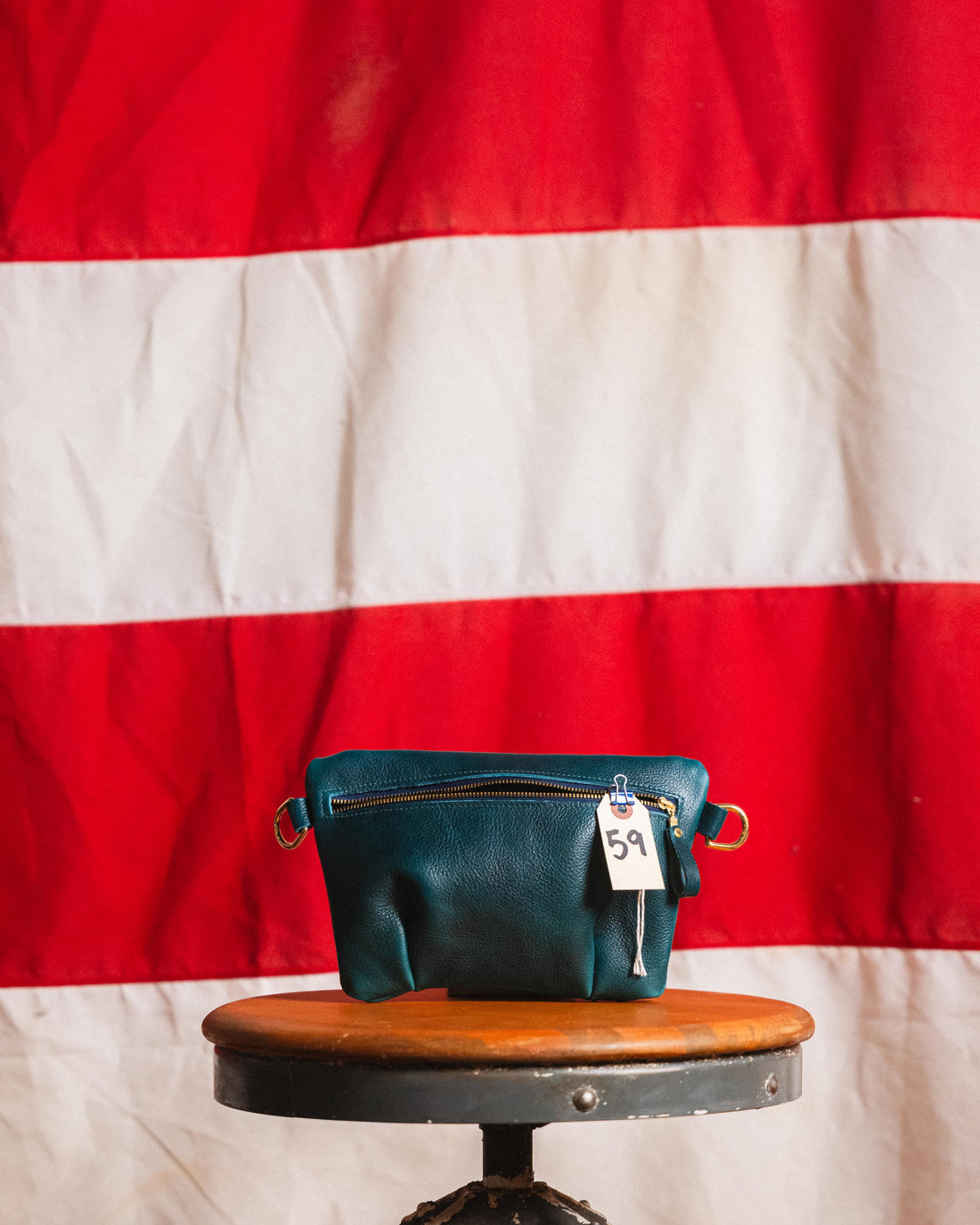 59. Dark Teal Bulldog Belt Bag