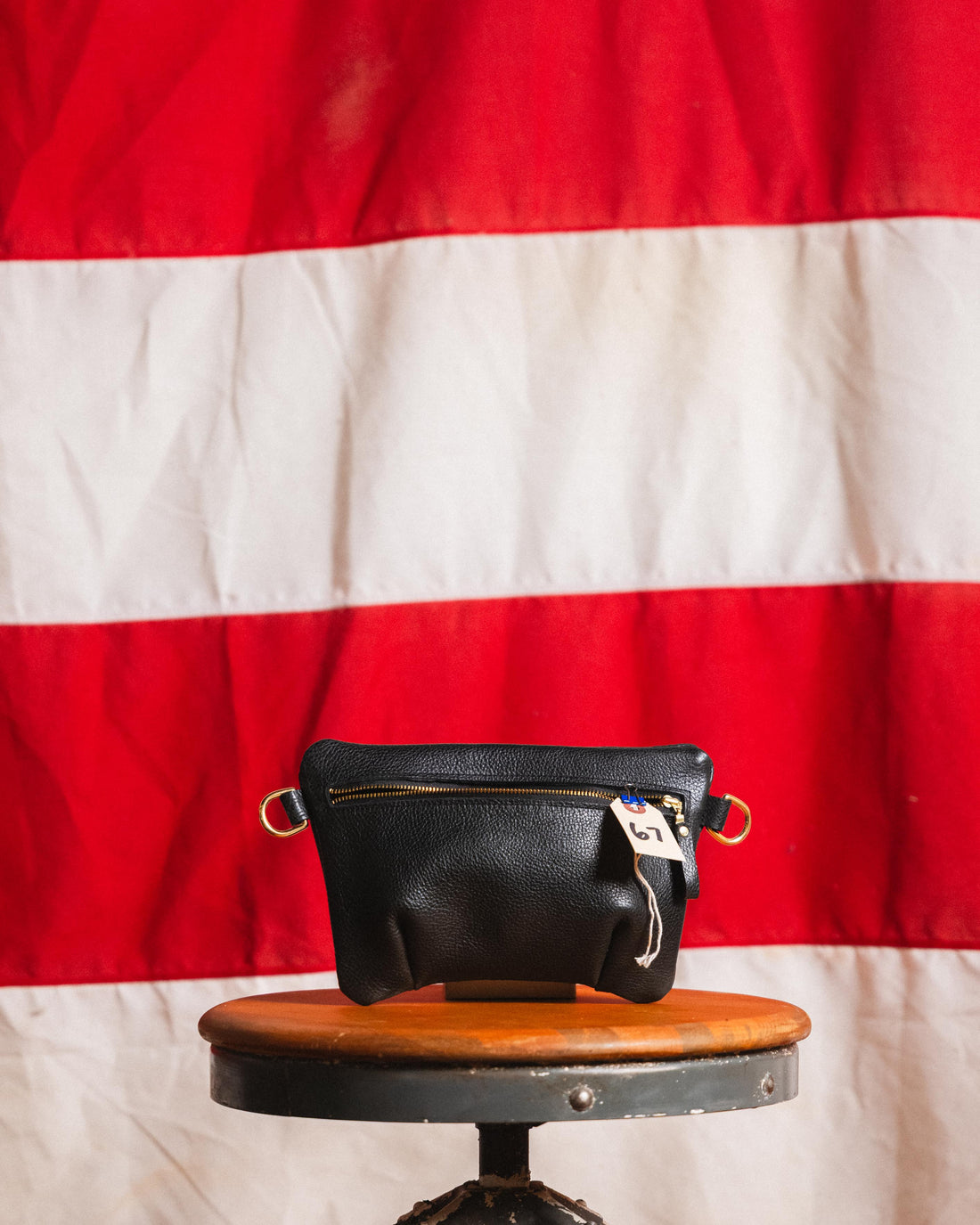 67. Black Bulldog Belt Bag