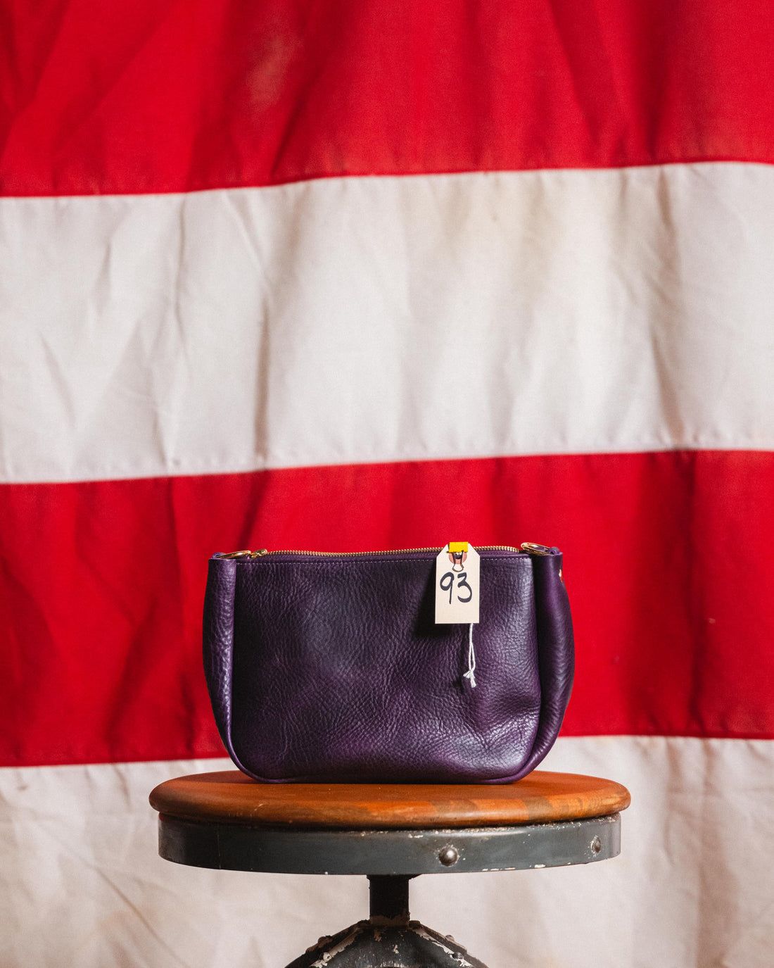 93. Purple Bulldog Medium Crossbody Bag