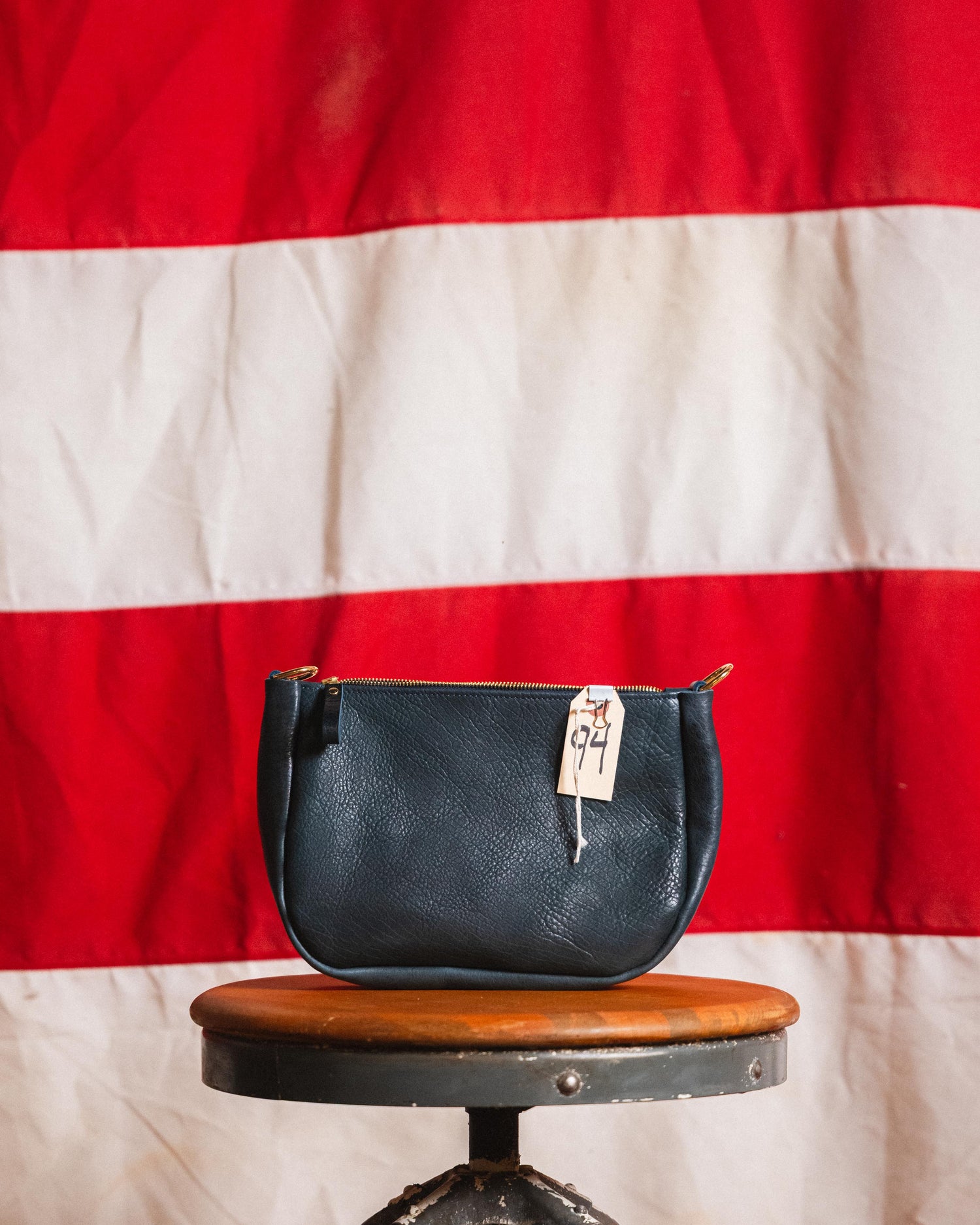94. Navy Navajo Bison Medium Crossbody Bag