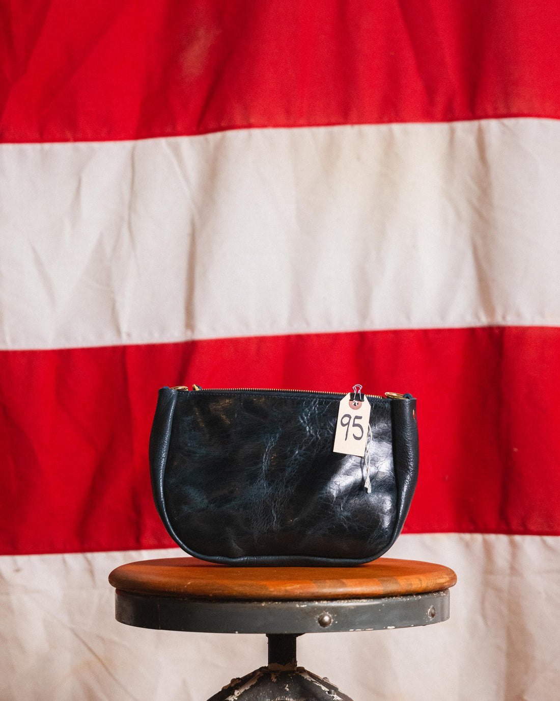 95. Navy Navajo Bison Medium Crossbody Bag