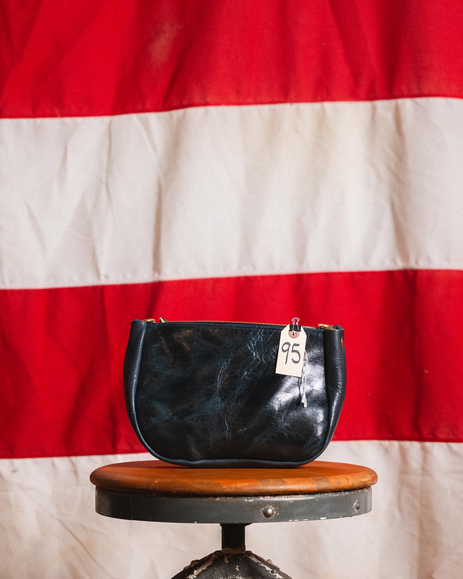 95. Navy Navajo Bison Medium Crossbody Bag