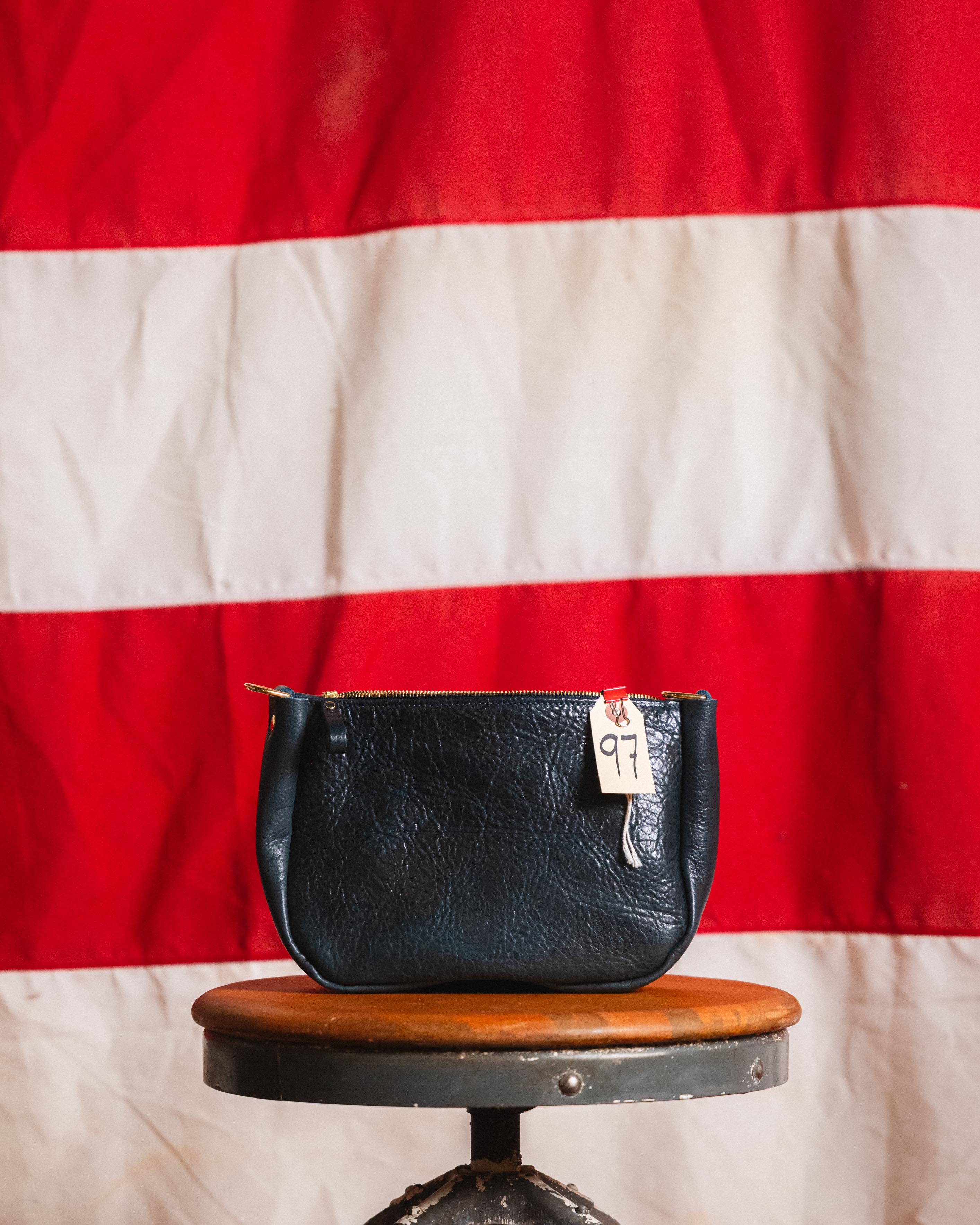 97. Navy Navajo Bison Medium Crossbody Bag