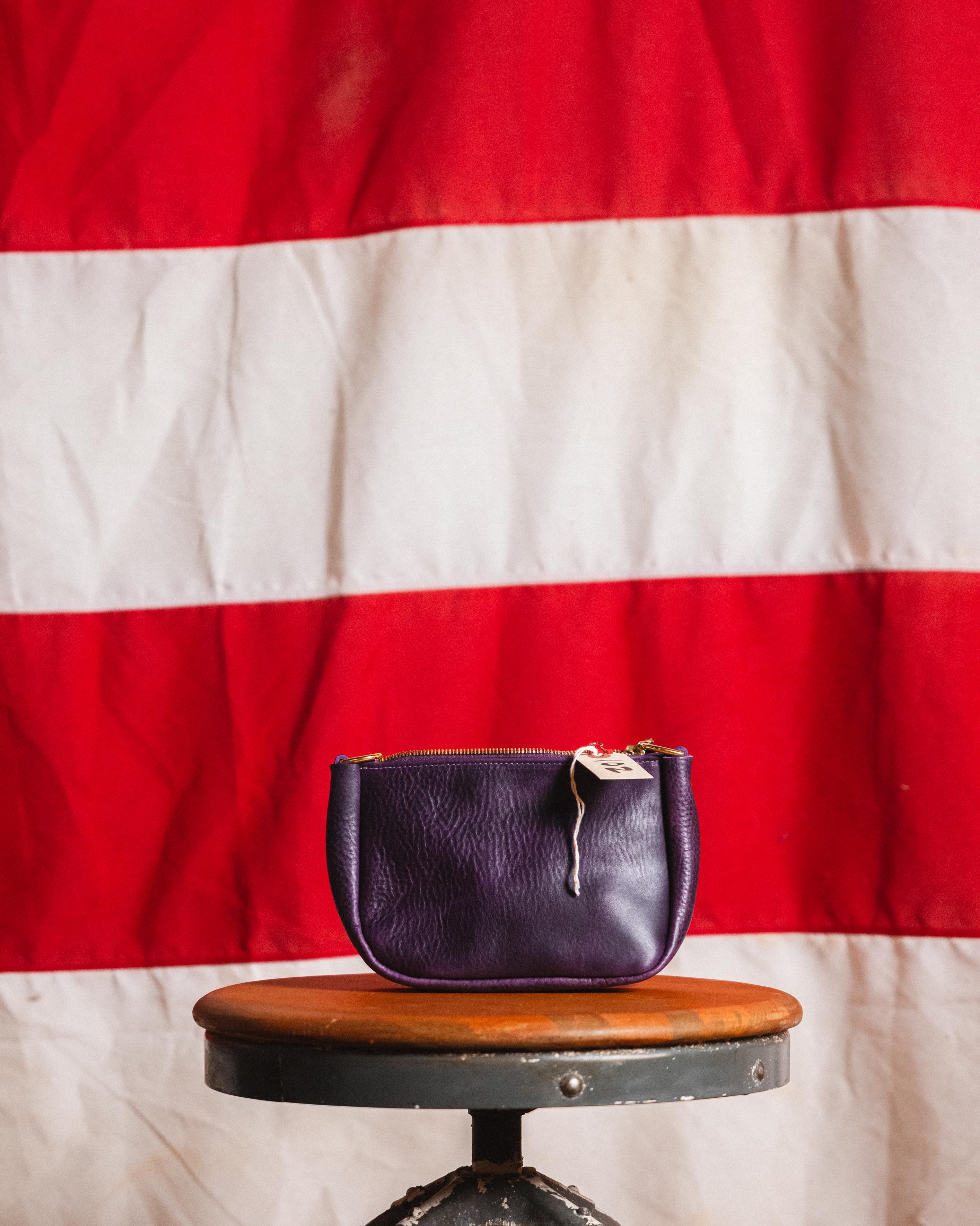102. Purple Bulldog Mini Crossbody Bag