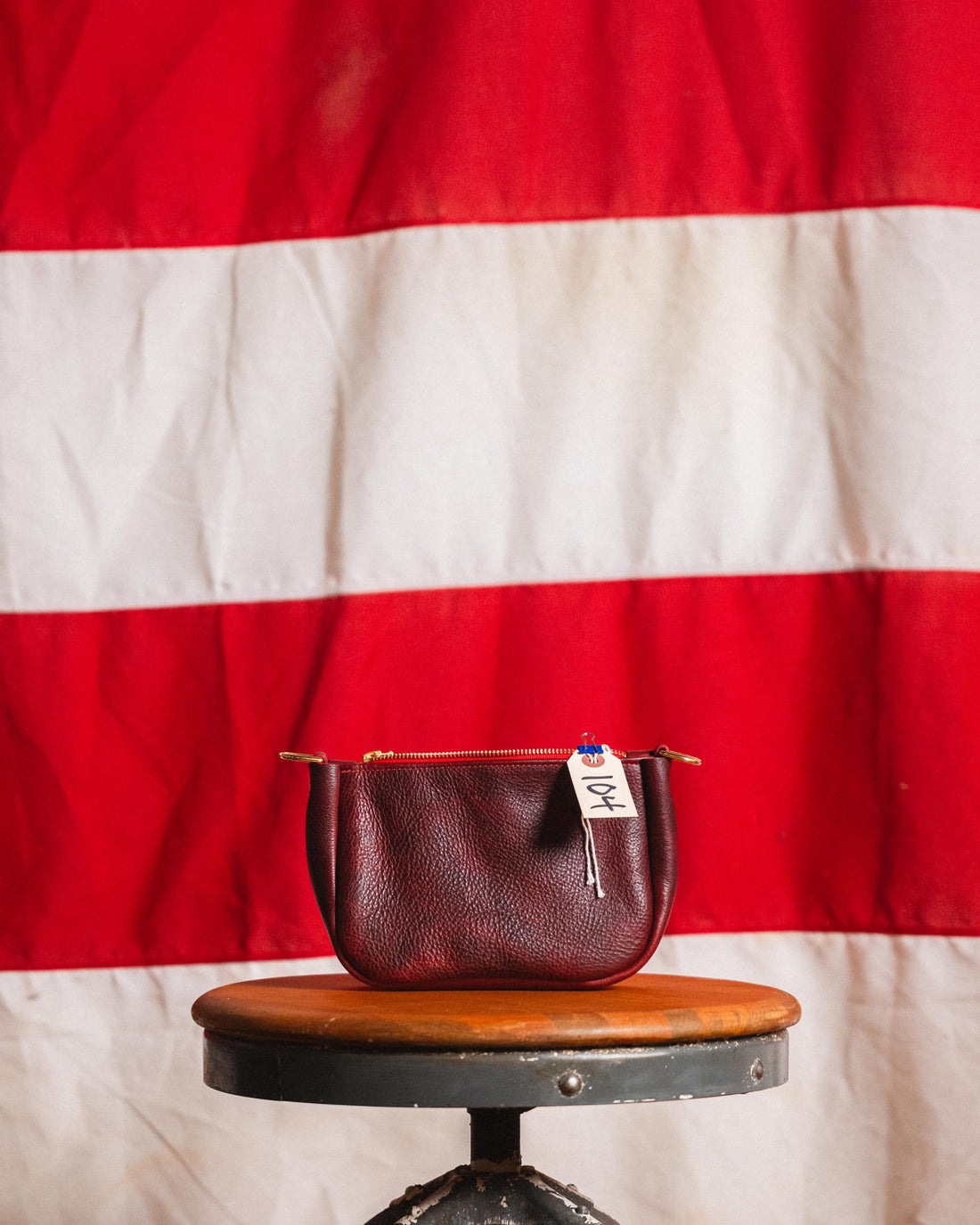 104. Dark Cherry Bulldog Mini Crossbody Bag