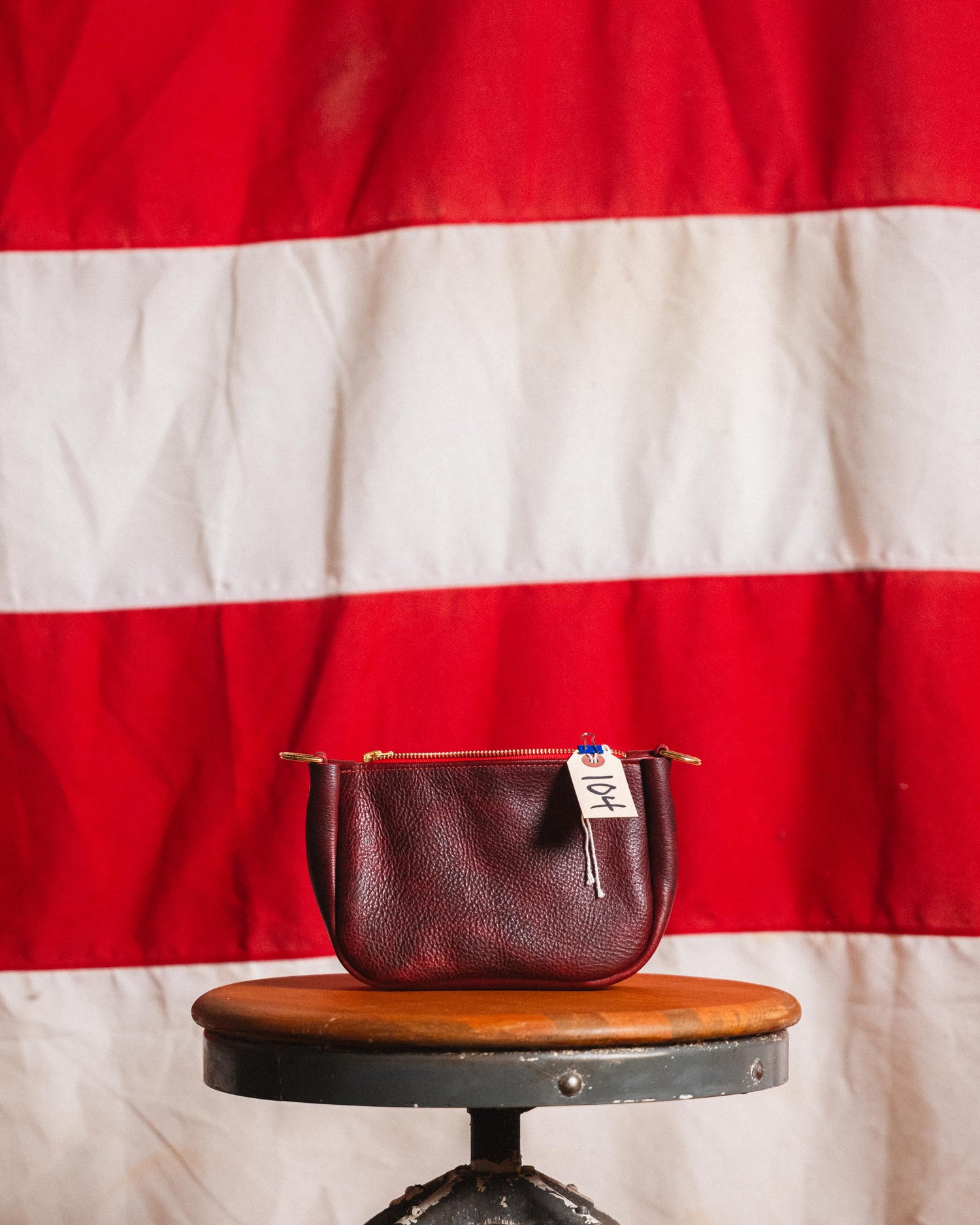 104. Dark Cherry Bulldog Mini Crossbody Bag