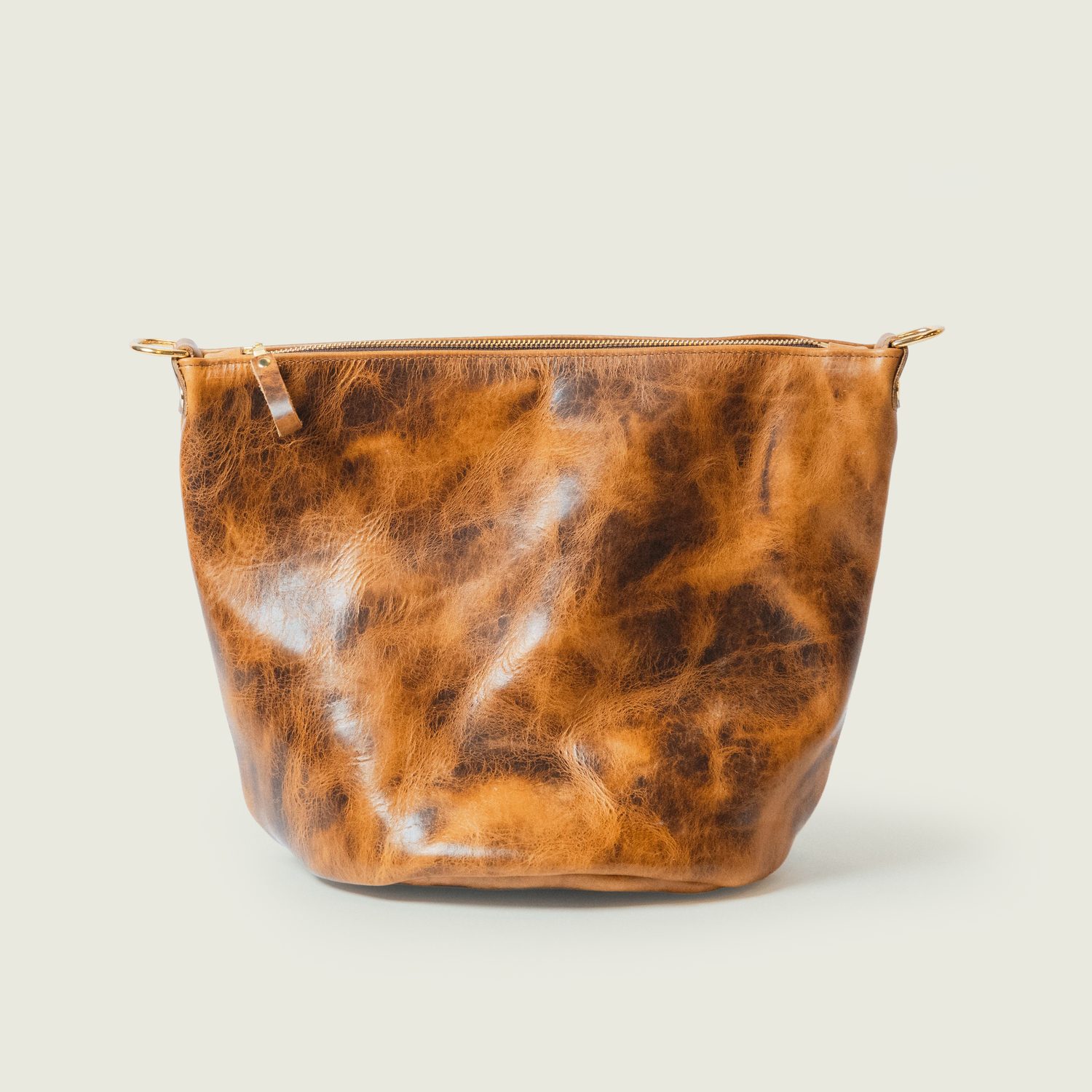 Rustic Bison Zip-Top Bucket Bag