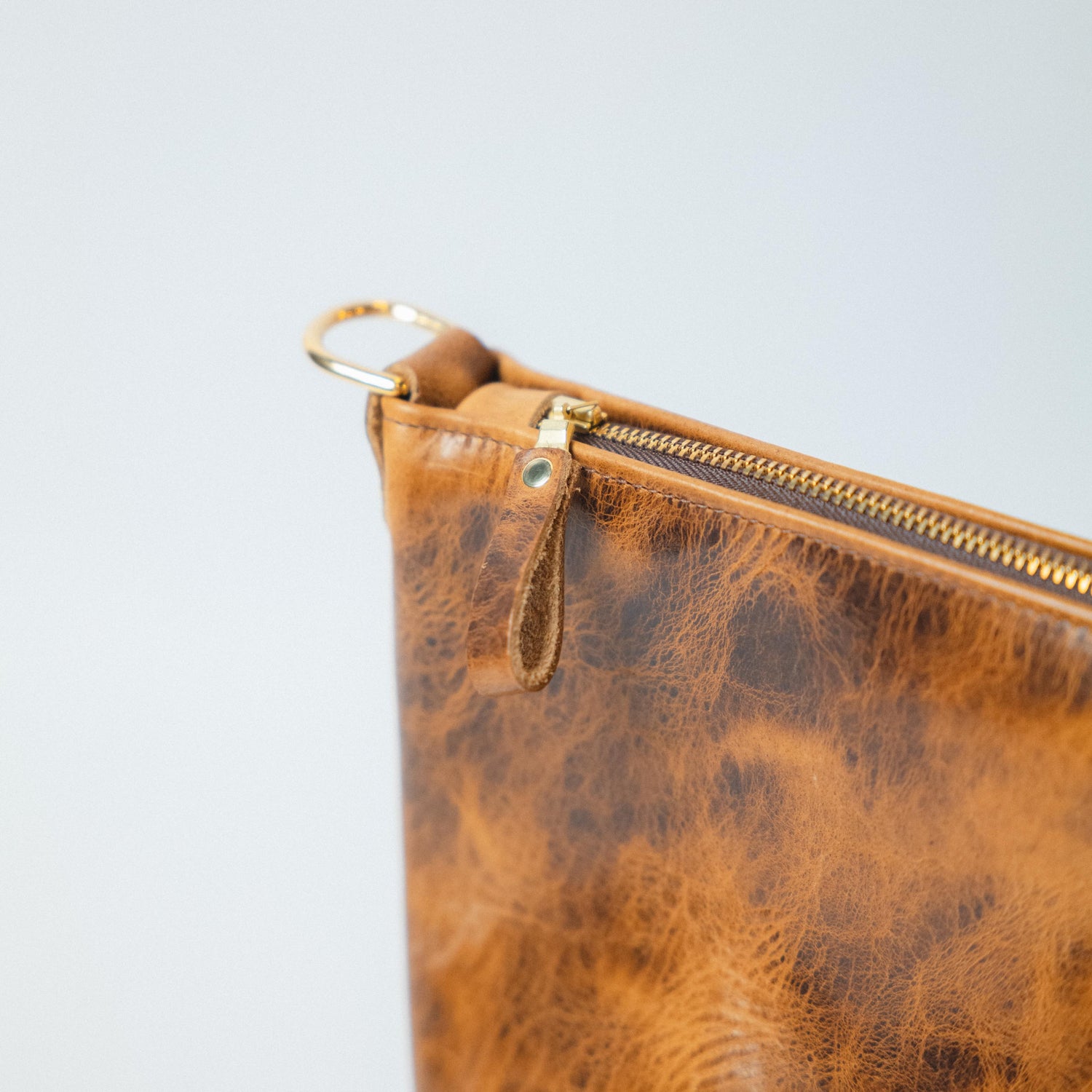 Rustic Bison Zip-Top Bucket Bag