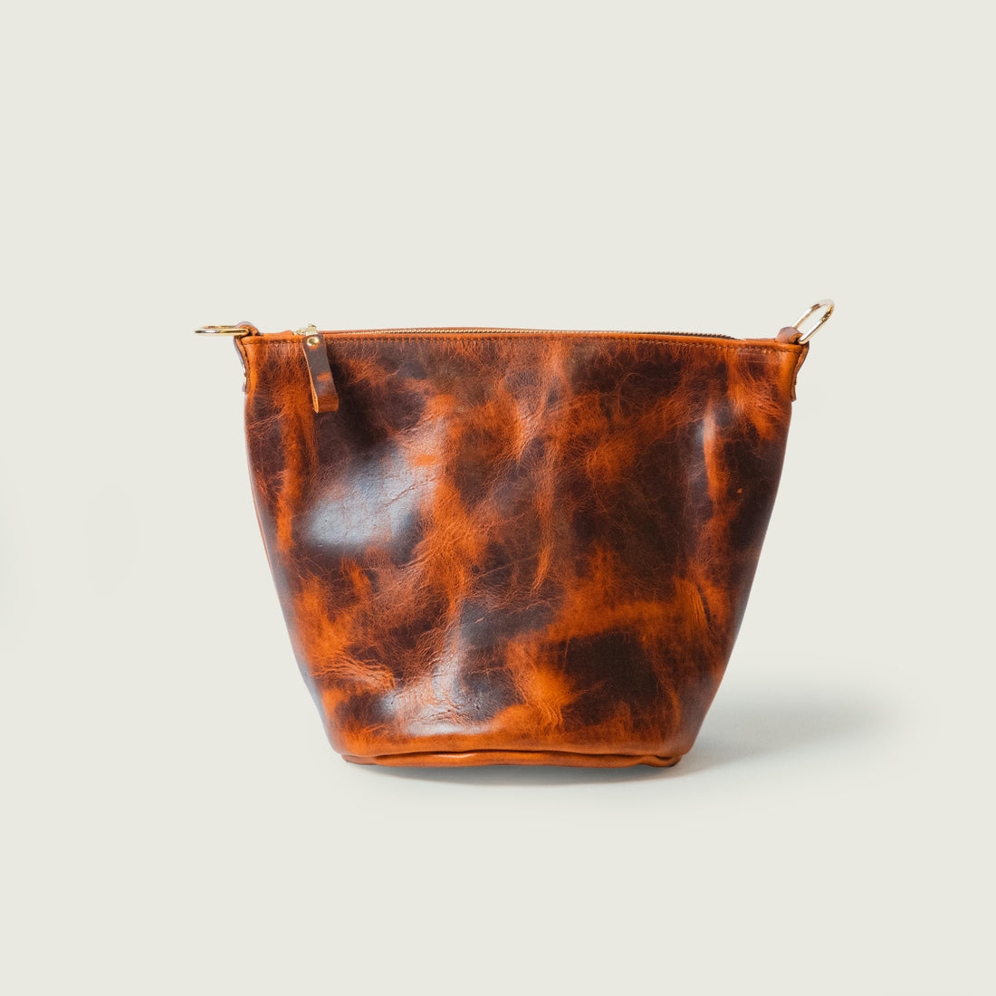 Rustic Bison Mini Zip-Top Bucket Bag