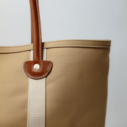 Field Tan Canvas &amp; Leather Panel Tote